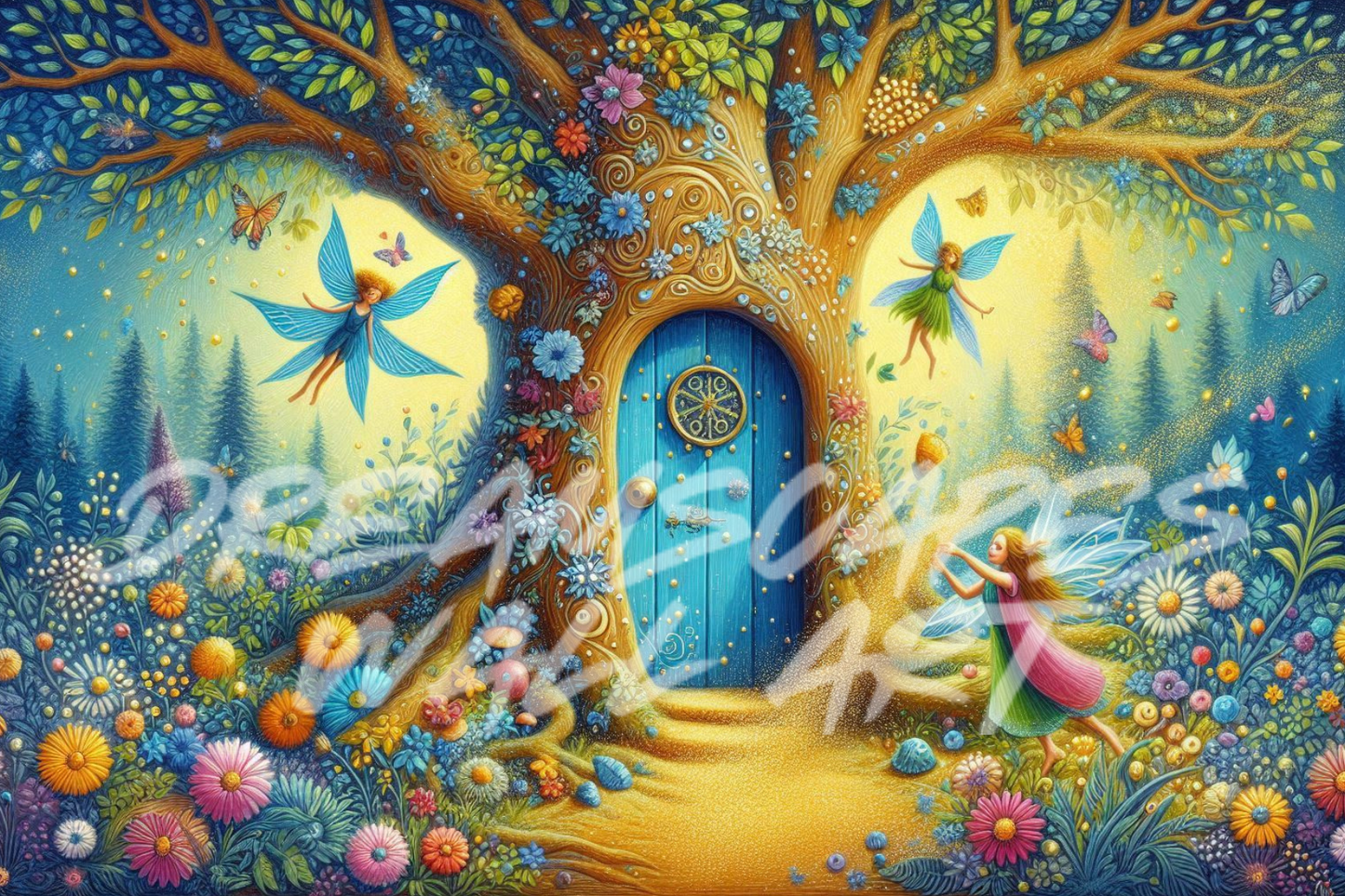 Blue Fairy Door #2 Printable WallArt