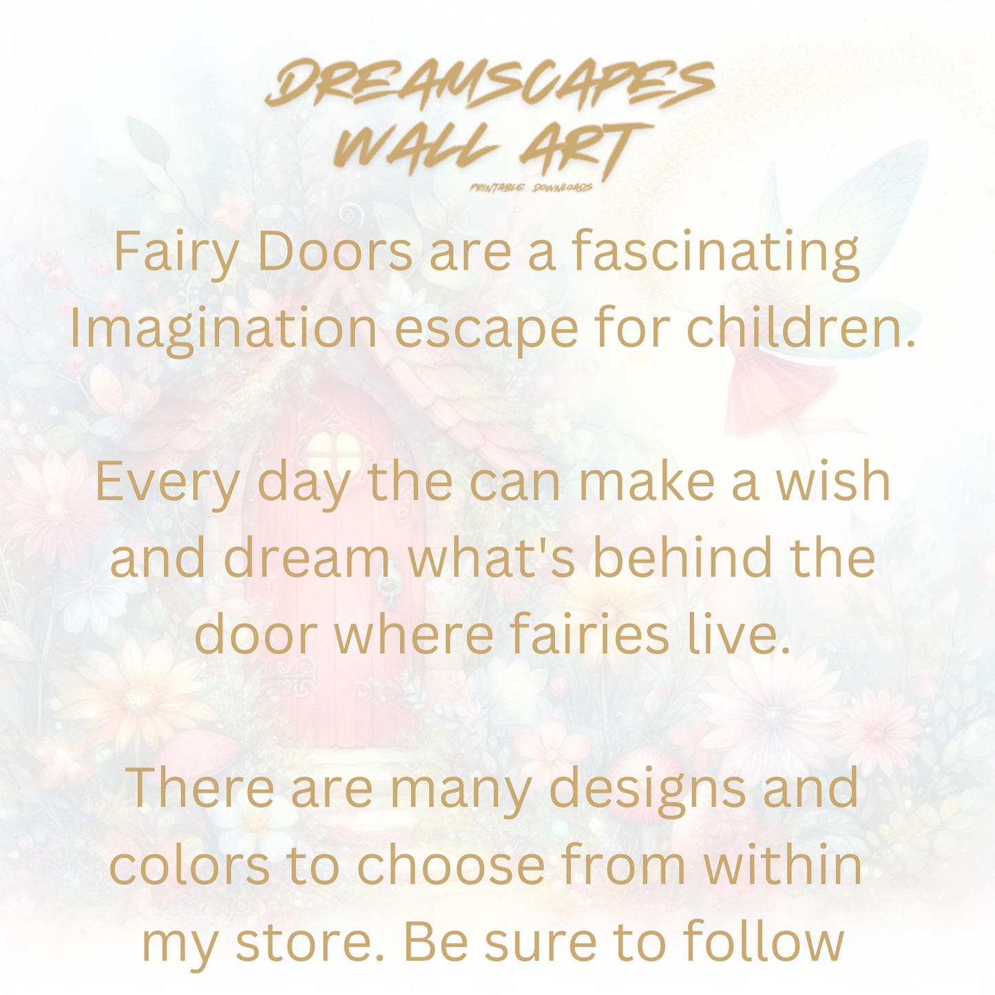 Turquoise Fairy Door #6 Printable WallArt