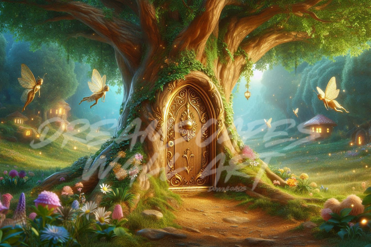 Gold Fairy Door #6 Printable WallArt