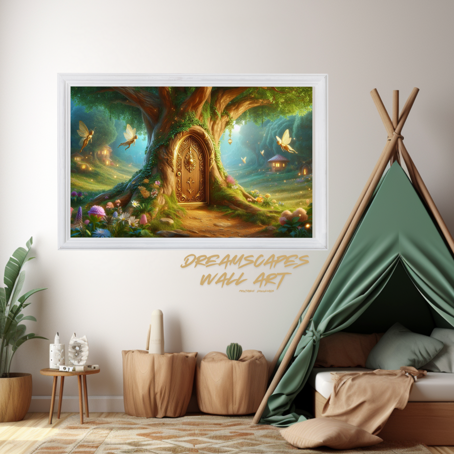 Gold Fairy Door #6 Printable WallArt