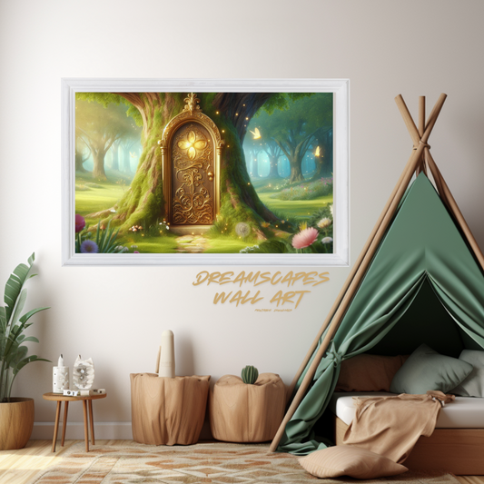 Gold Fairy Door #7 Printable WallArt