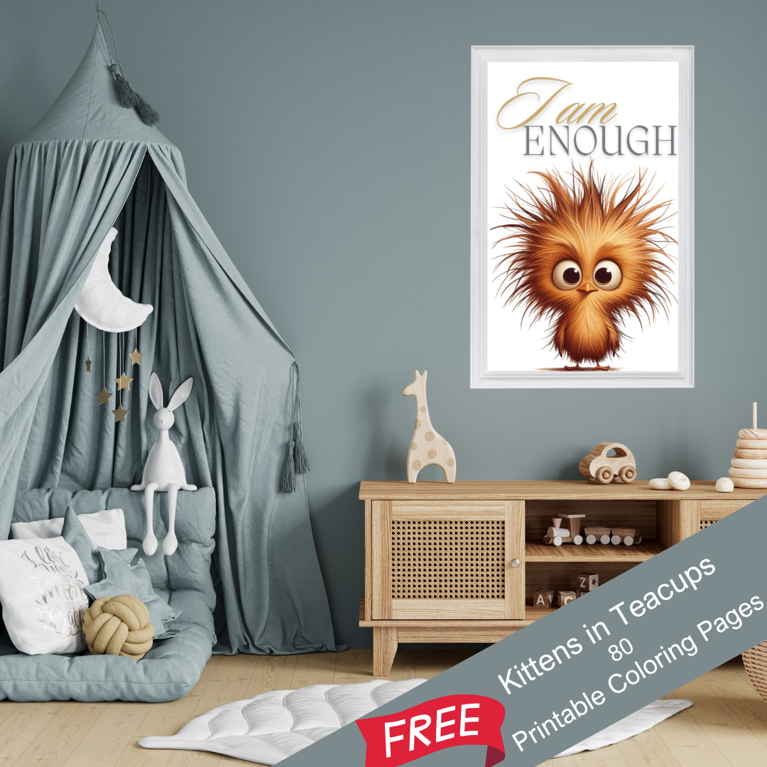 "I Am Enough" Quirky Baby Bird Printable Affirmation