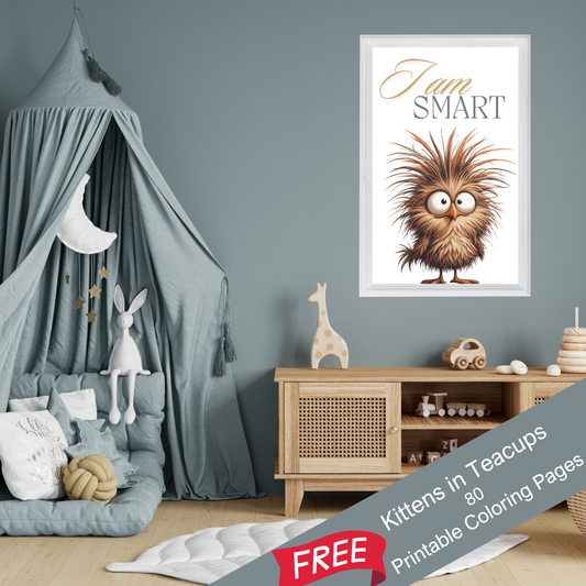 "I Am Smart" Quirky Bird Printable Affirmation