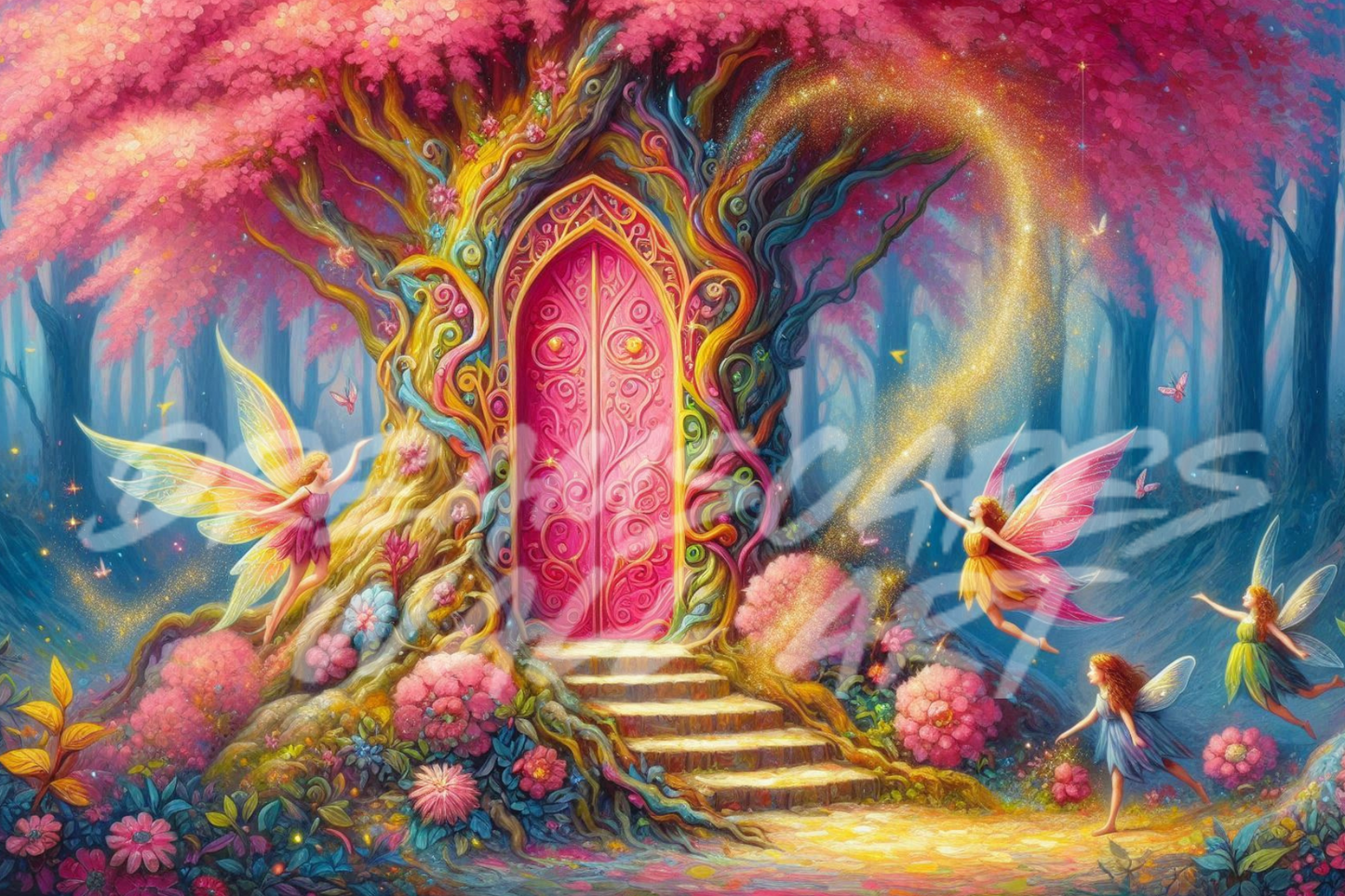 Pink Fairy Door #1 Printable WallArt