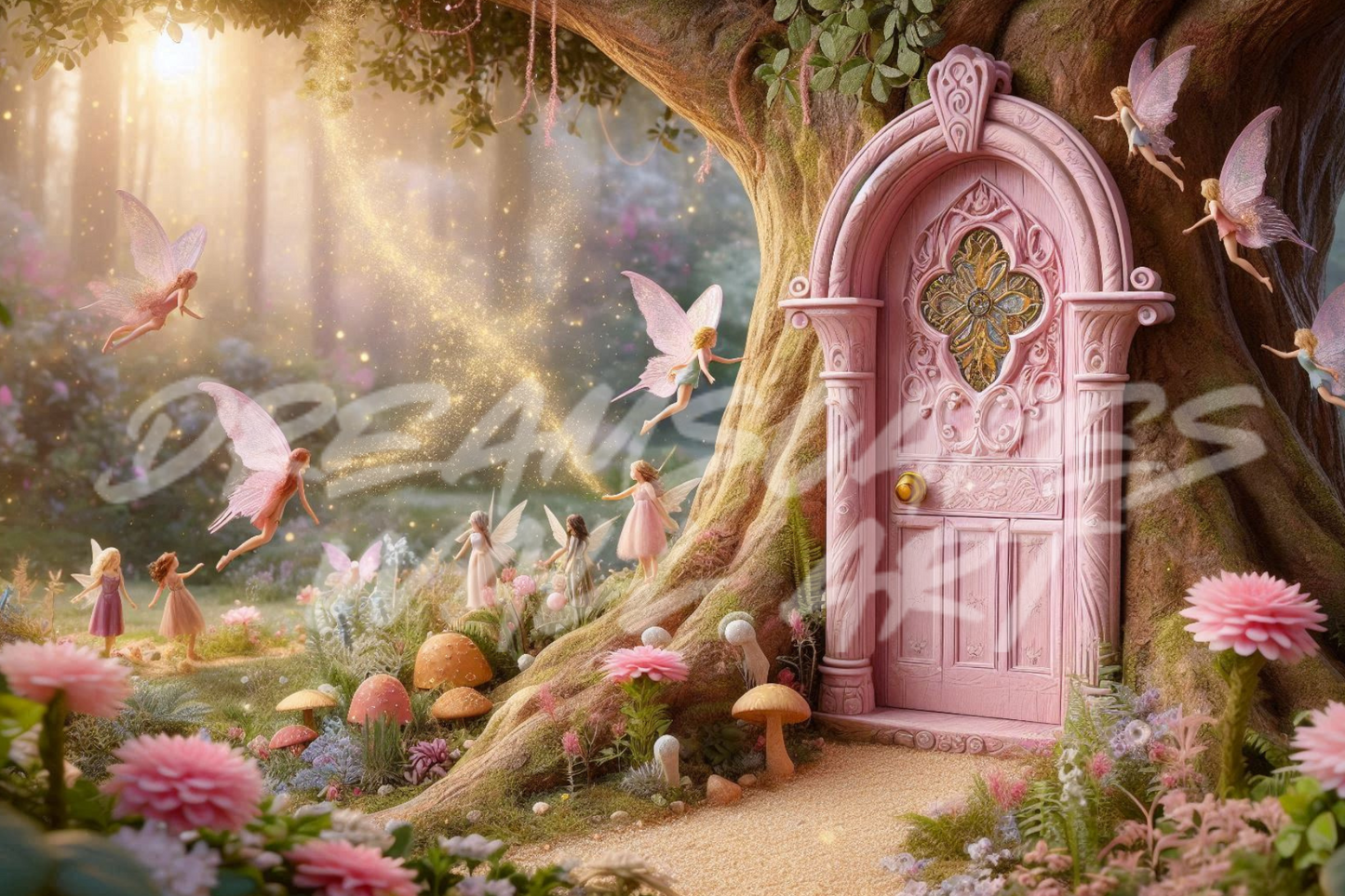 Pink Fairy Door #11 Printable WallArt