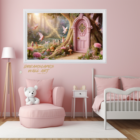 Pink Fairy Door #11 Printable WallArt