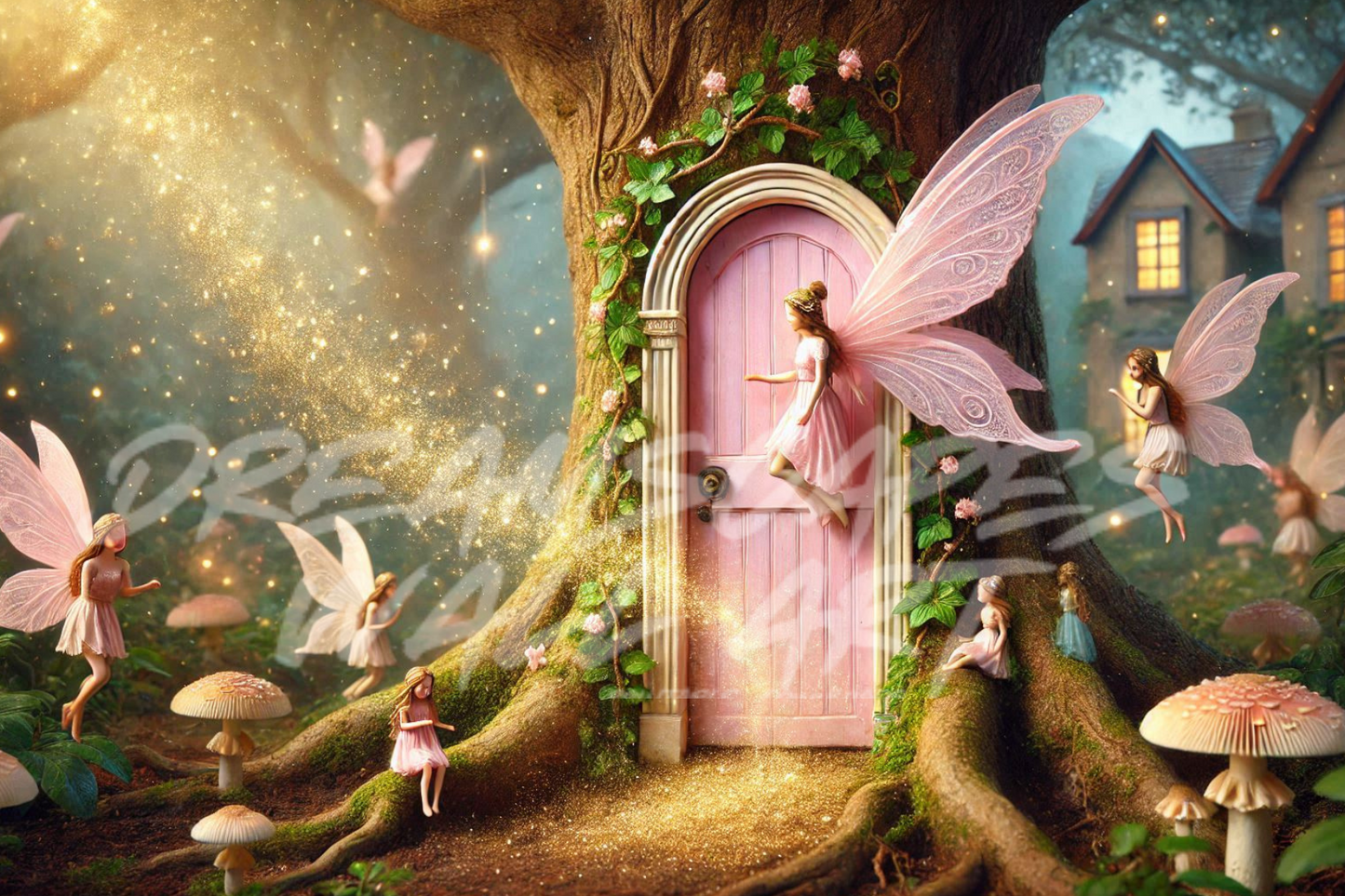 Pink Fairy Door #12 Printable WallArt