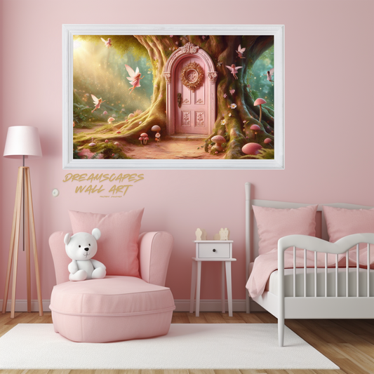 Pink Fairy Door #14 Printable WallArt