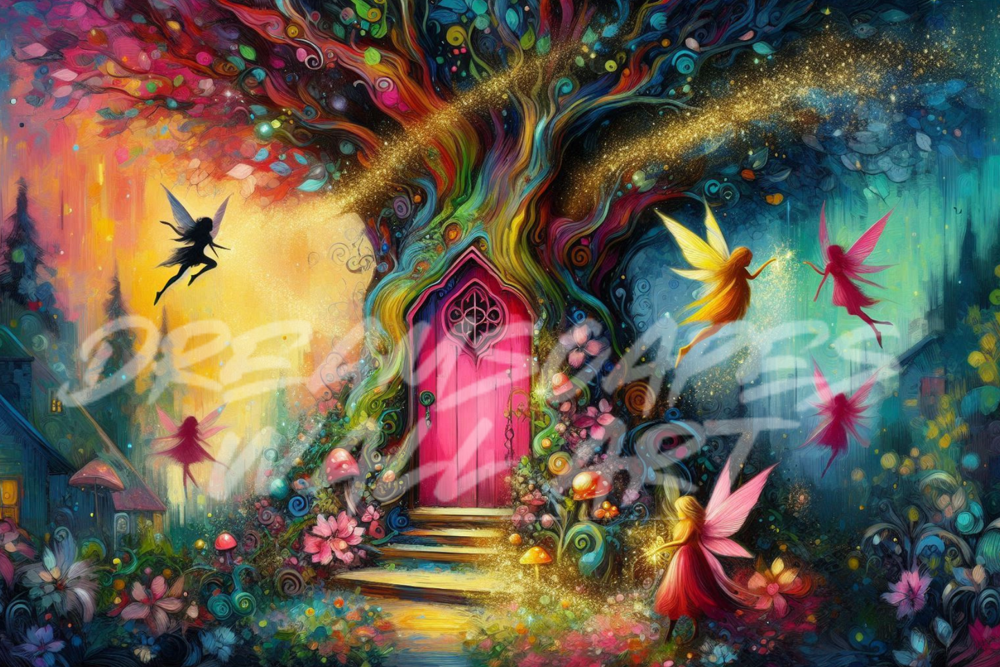 Pink Fairy Door #2 Printable WallArt