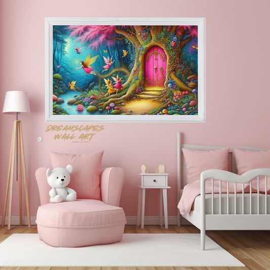 Pink Fairy Door #3 Printable WallArt