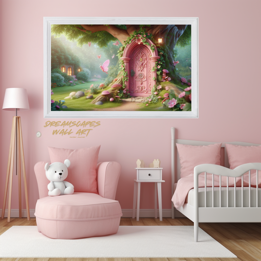 Pink Fairy Door #5 Printable WallArt