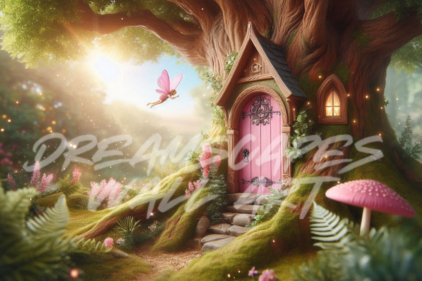 Pink Fairy Door #6 Printable WallArt