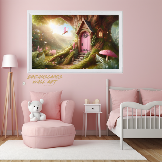 Pink Fairy Door #6 Printable WallArt