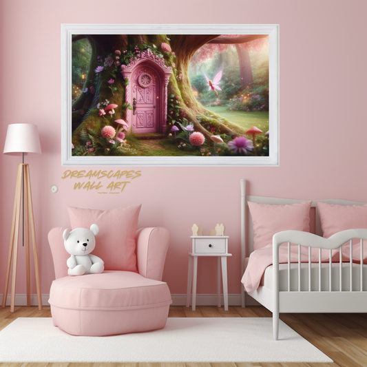 Pink Fairy Door #7 Printable WallArt