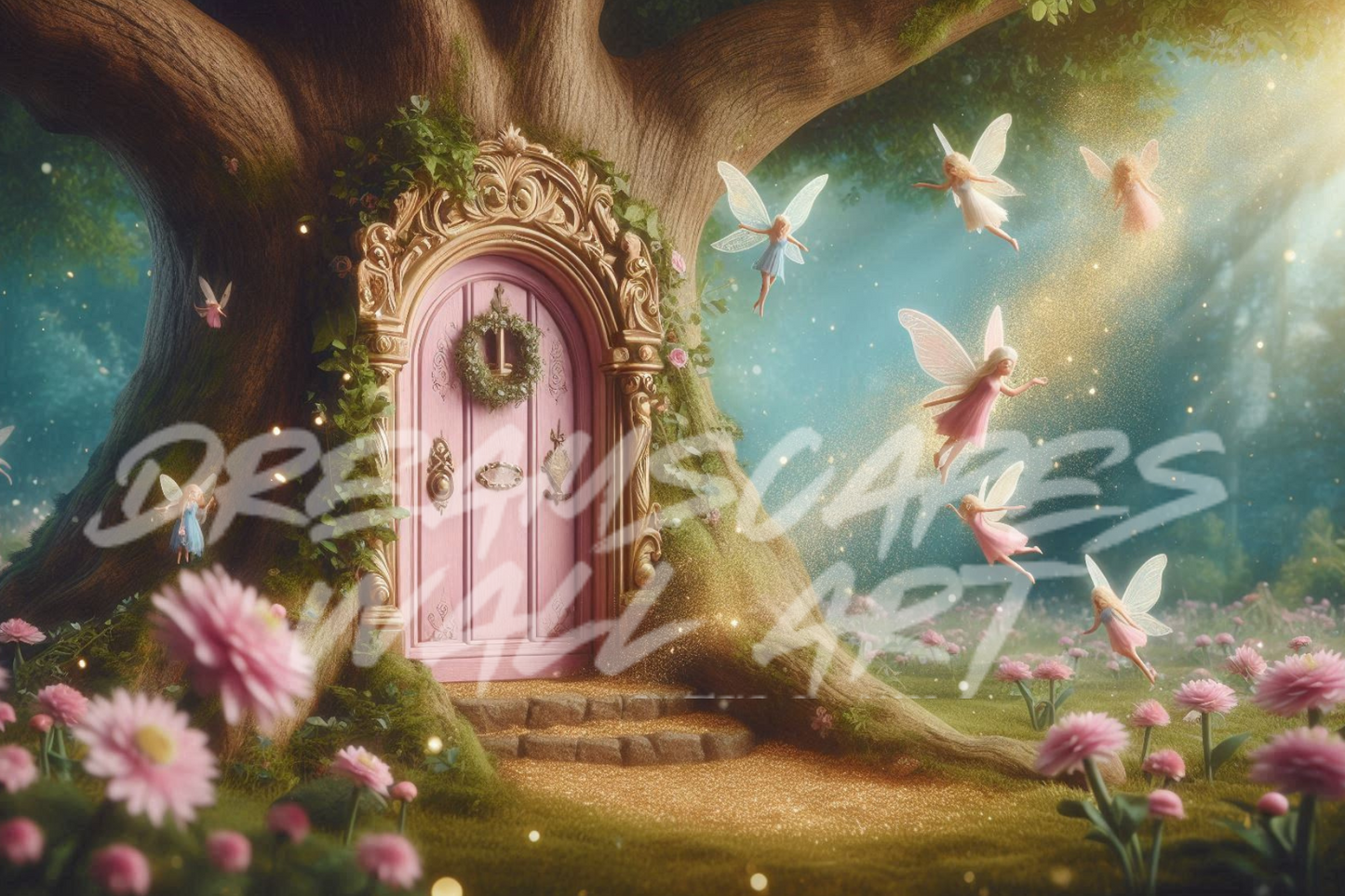 Pink Fairy Door #9 Printable WallArt