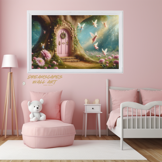 Pink Fairy Door #9 Printable WallArt