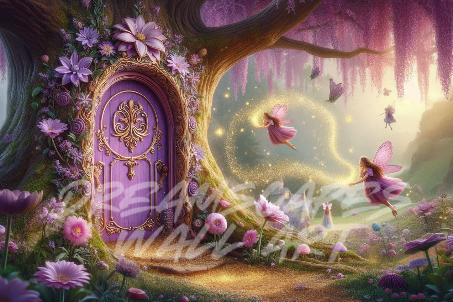 Purple Fairy Door #11 Printable WallArt