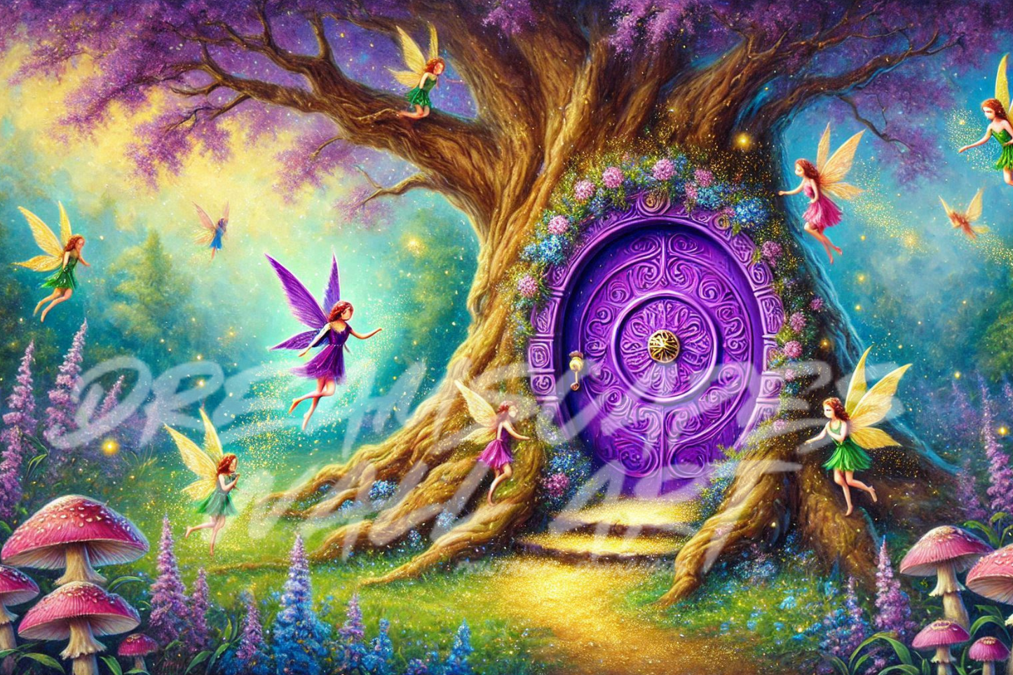 Purple Fairy Door #12 Printable WallArt