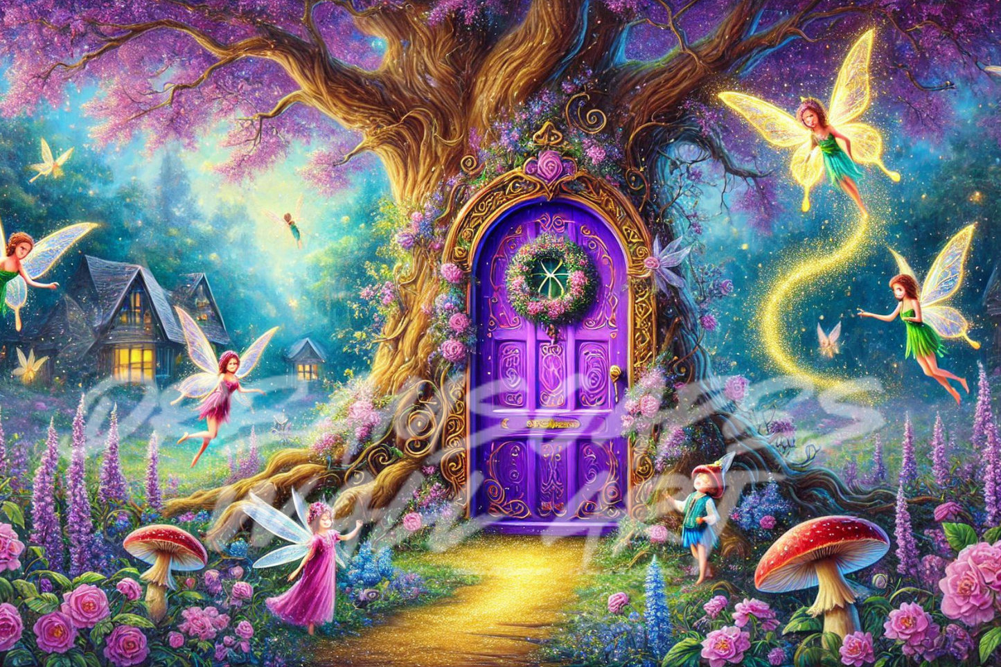 Purple Fairy Door #13 Printable WallArt