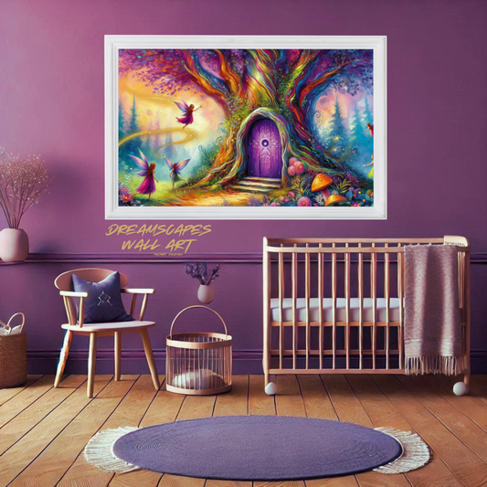 Purple Fairy Door #2 Printable WallArt