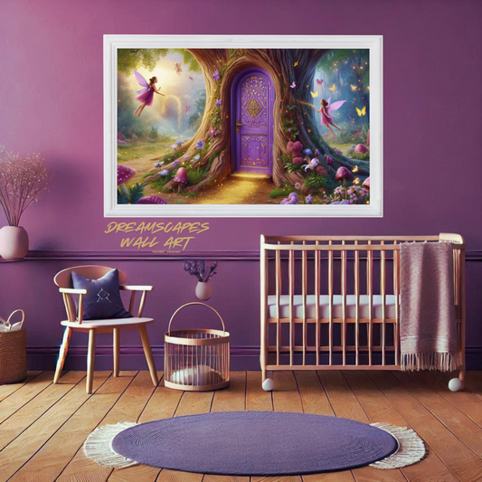 Purple Fairy Door #4 Printable WallArt