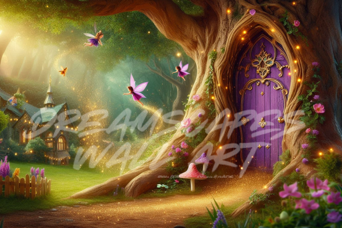 Purple Fairy Door #6 Printable WallArt