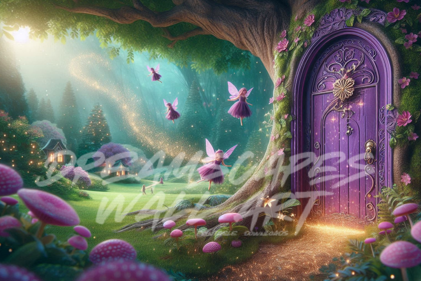 Purple Fairy Door #7 Printable WallArt