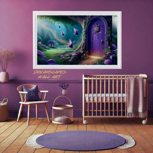 Purple Fairy Door #7 Printable WallArt