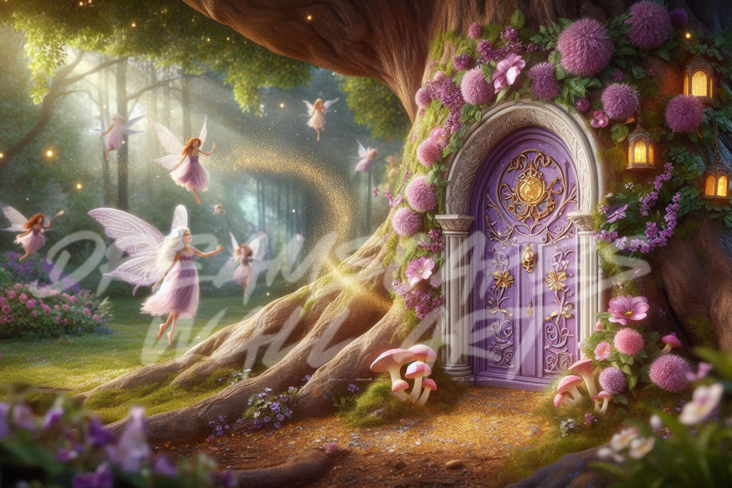 Purple Fairy Door #8 Printable WallArt