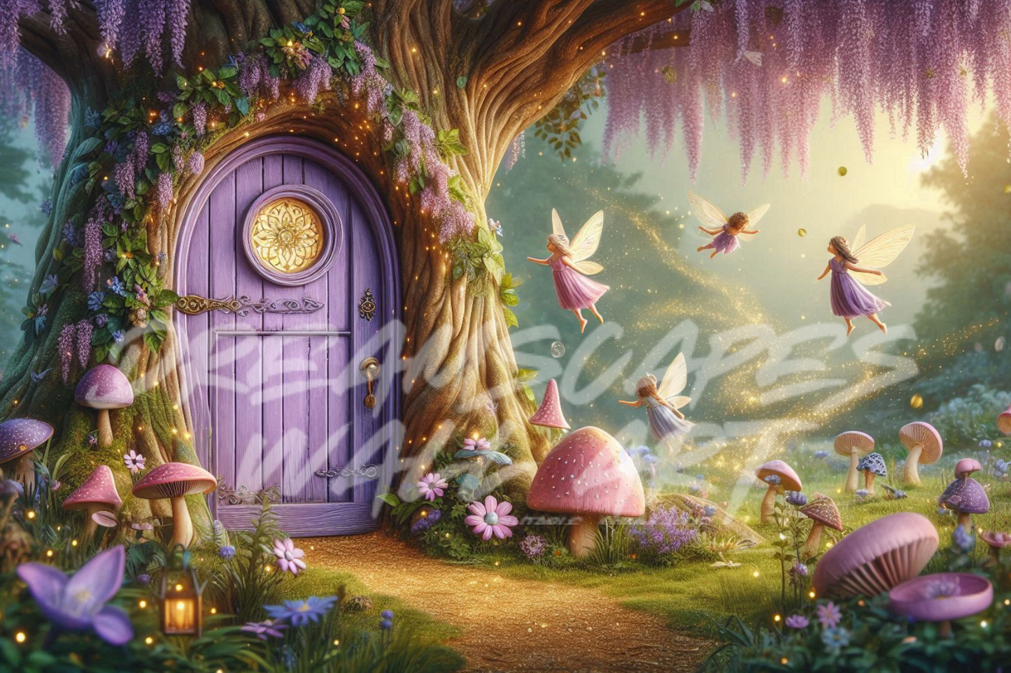 Purple Fairy Door #9 Printable WallArt