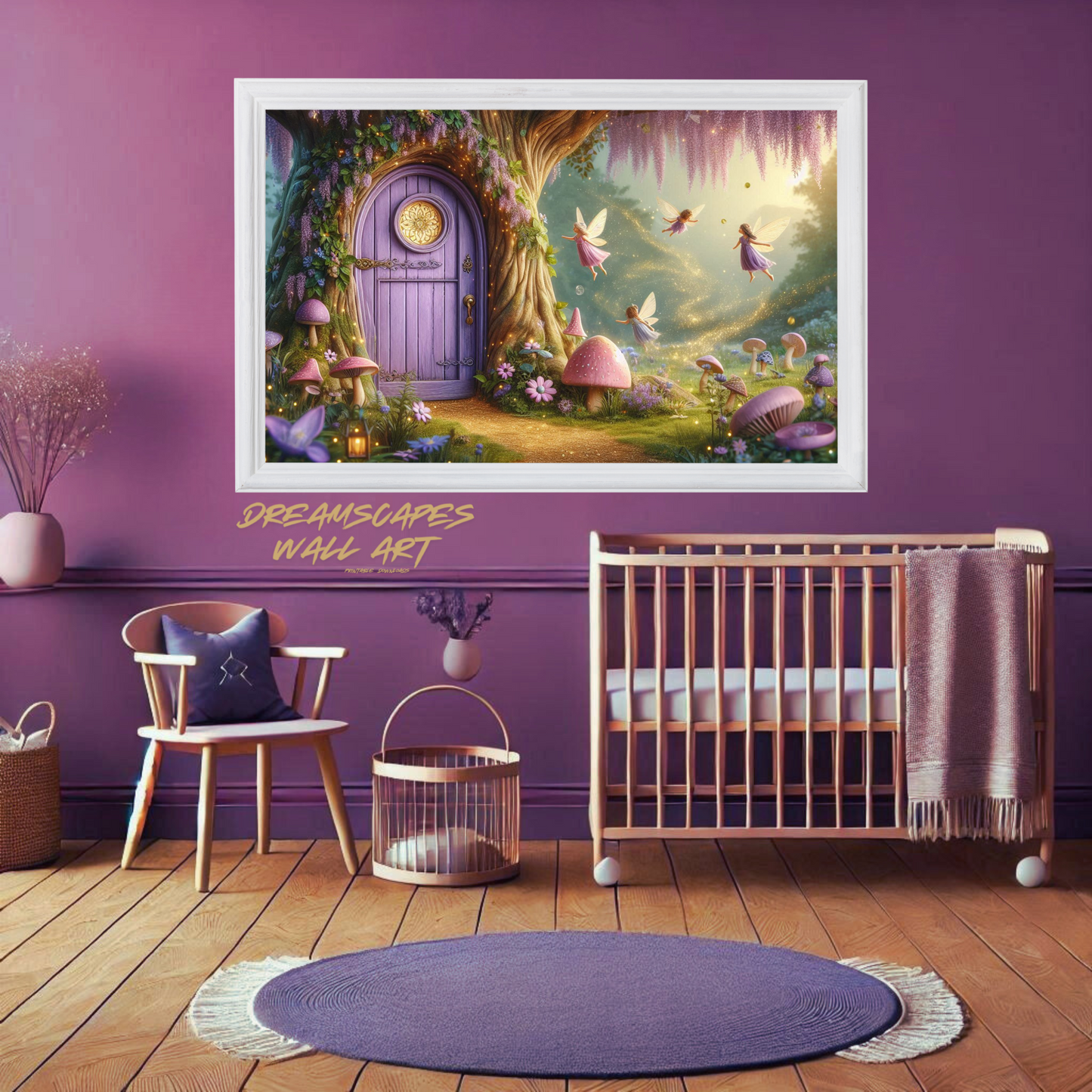 Purple Fairy Door #9 Printable WallArt