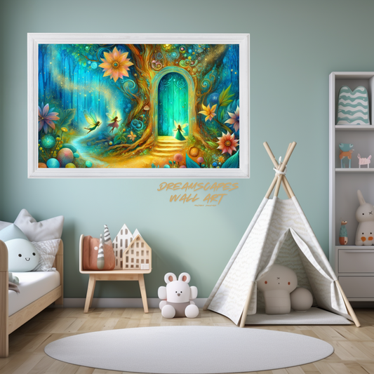 Turquoise Fairy Door #2 Printable WallArt