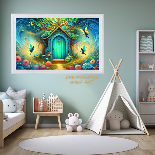 Turquoise Fairy Door #3 Printable WallArt