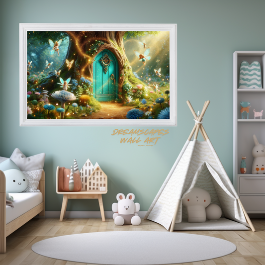 Turquoise Fairy Door #4 Printable WallArt