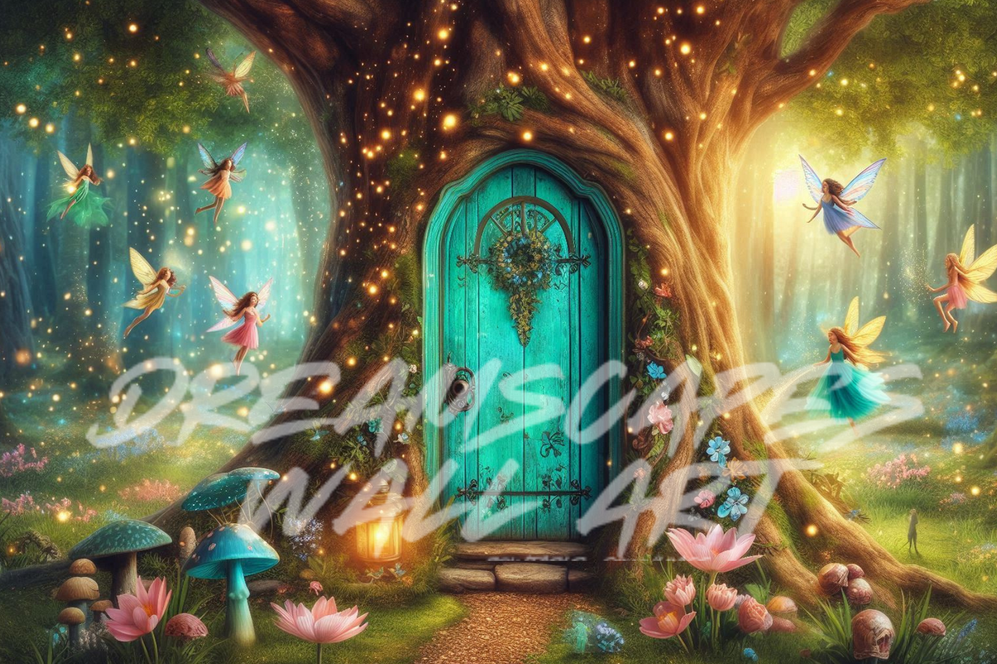 Turquoise Fairy Door #6 Printable WallArt