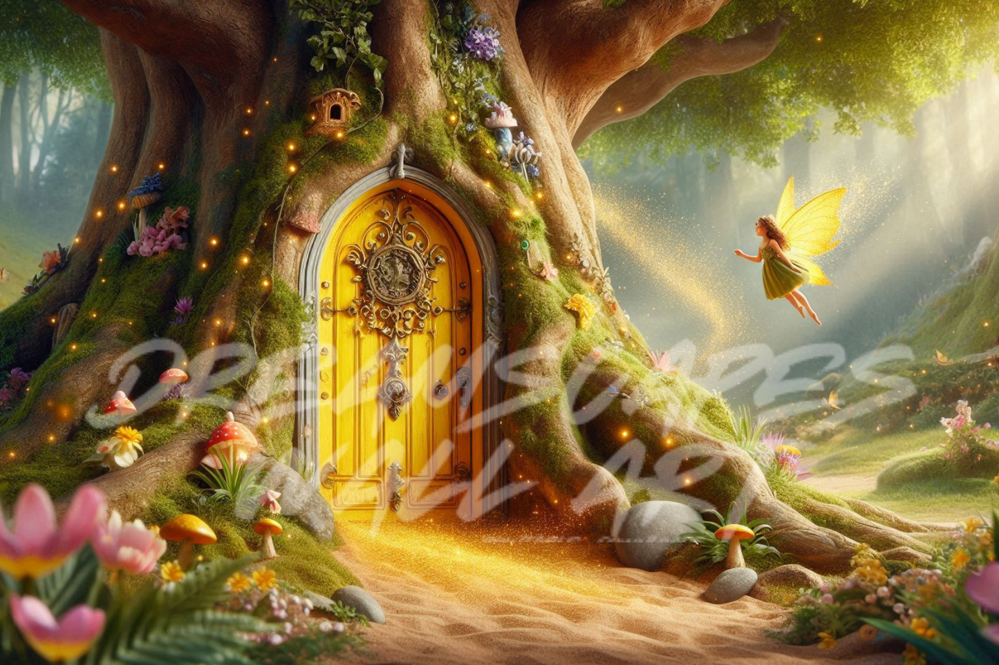 Yellow Fairy Door #8 Printable WallArt